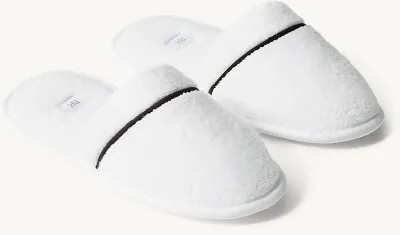 Hotel Satin Stitch Turkish Cotton Slippers