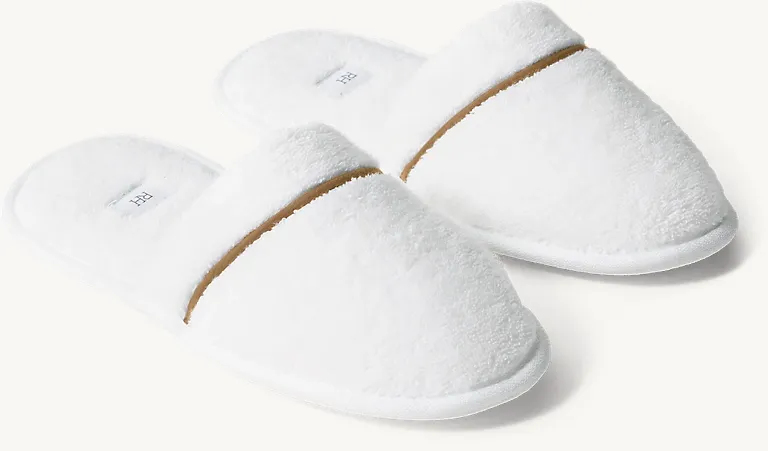 Hotel Satin Stitch Turkish Cotton Slippers