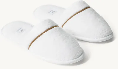 Hotel Satin Stitch Turkish Cotton Slippers