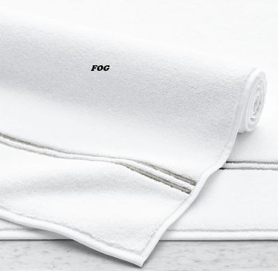 Hotel Satin Stitch Turkish Cotton Bath Mat - Fog / Graphite