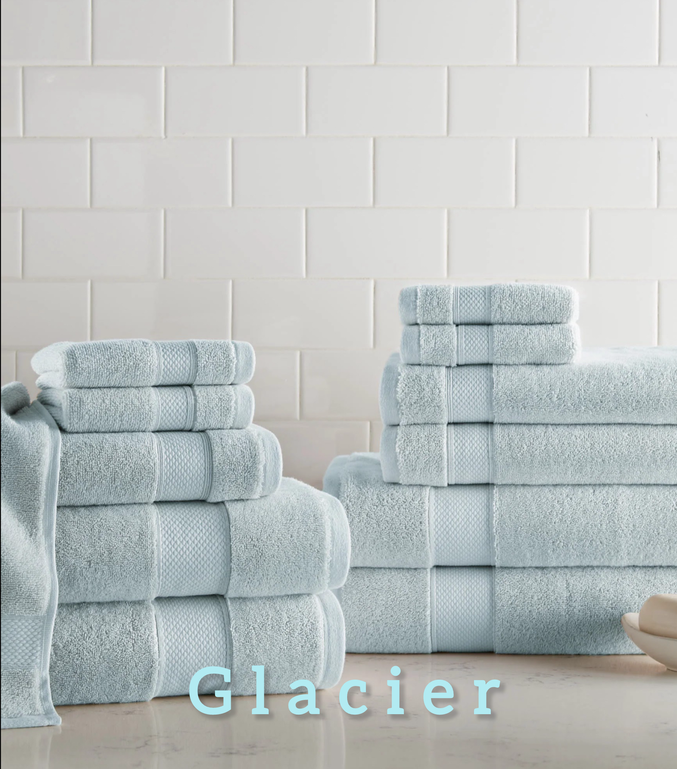 Diamond Towel Bundle -  6 pc Towel Set / Glacier