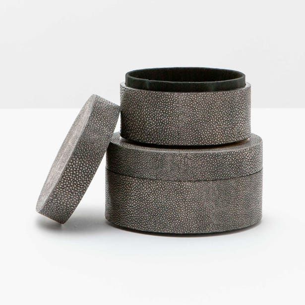 Crosby Box Set - Dark Mushroom Realistic Faux Shagreen