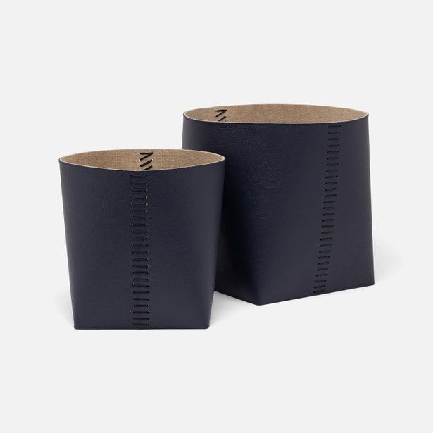 Salo Basket Set - Navy Full-Grain Leather