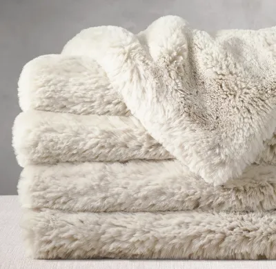 Lapin Ultra-Fine Faux Fur Throw - Dune