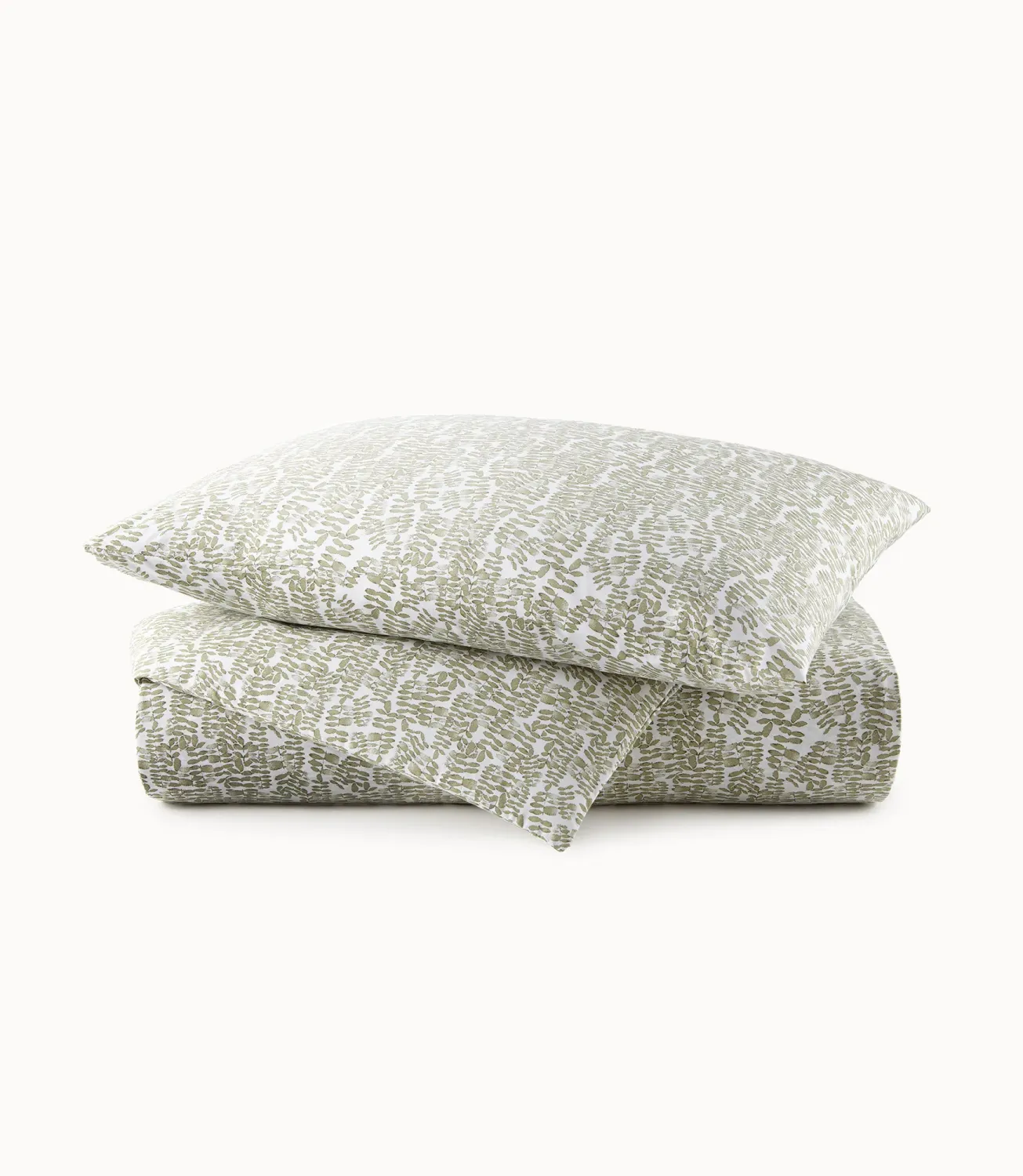 Fern Percale Duvet Cover - Olive