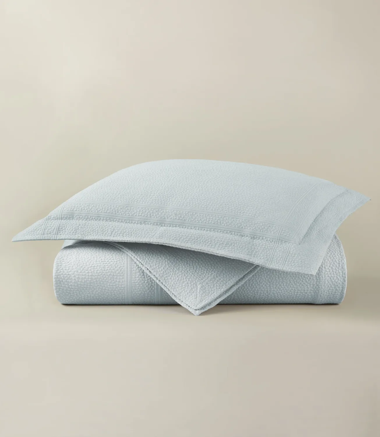Montauk Matelassé Coverlet Plus Sham - Barely Blue