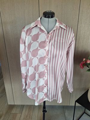Hemd Colette - satin look met retro print