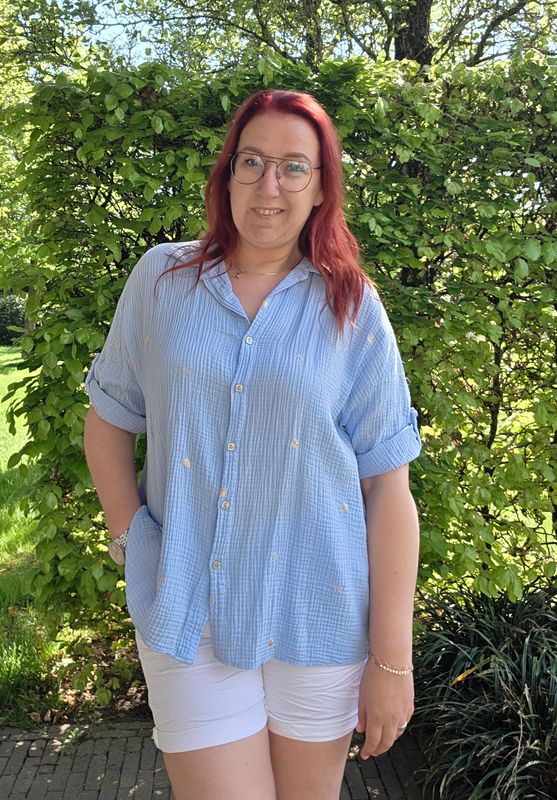 Hemd June - strijkvrije tetra stof met hartjes