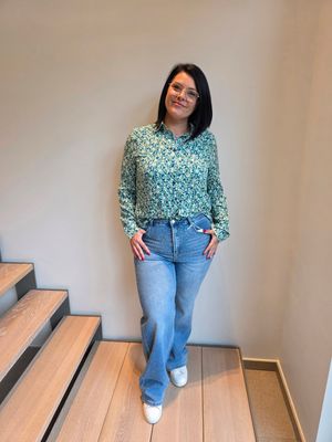 Hemd Alba - appel blauw zee groen