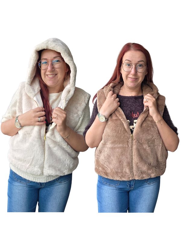 Hooded Teddy Gilet