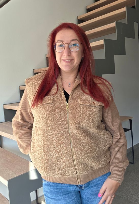 Gilet-Style Boucle Sweater