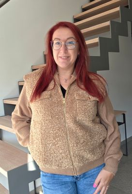 Gilet-Style Boucle Sweater