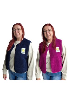 Gilet Liz - bouclé met smiley label