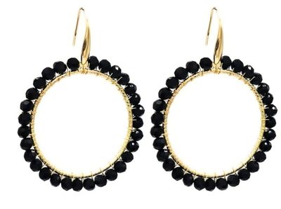 Black & Gold Hoop Oorbellen