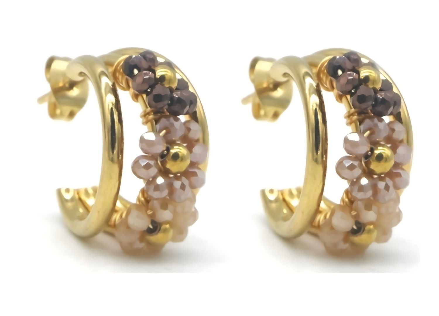 Black & Gold Hoop Oorbellen