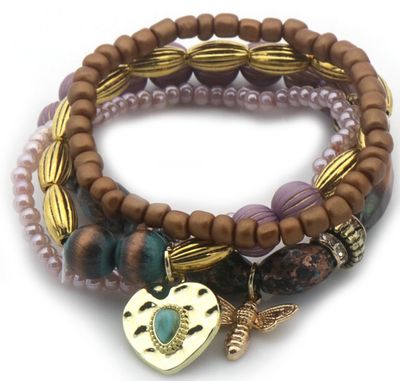 Wooden Heart Armbanden Set