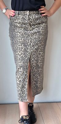 Long Denim Panter Rok