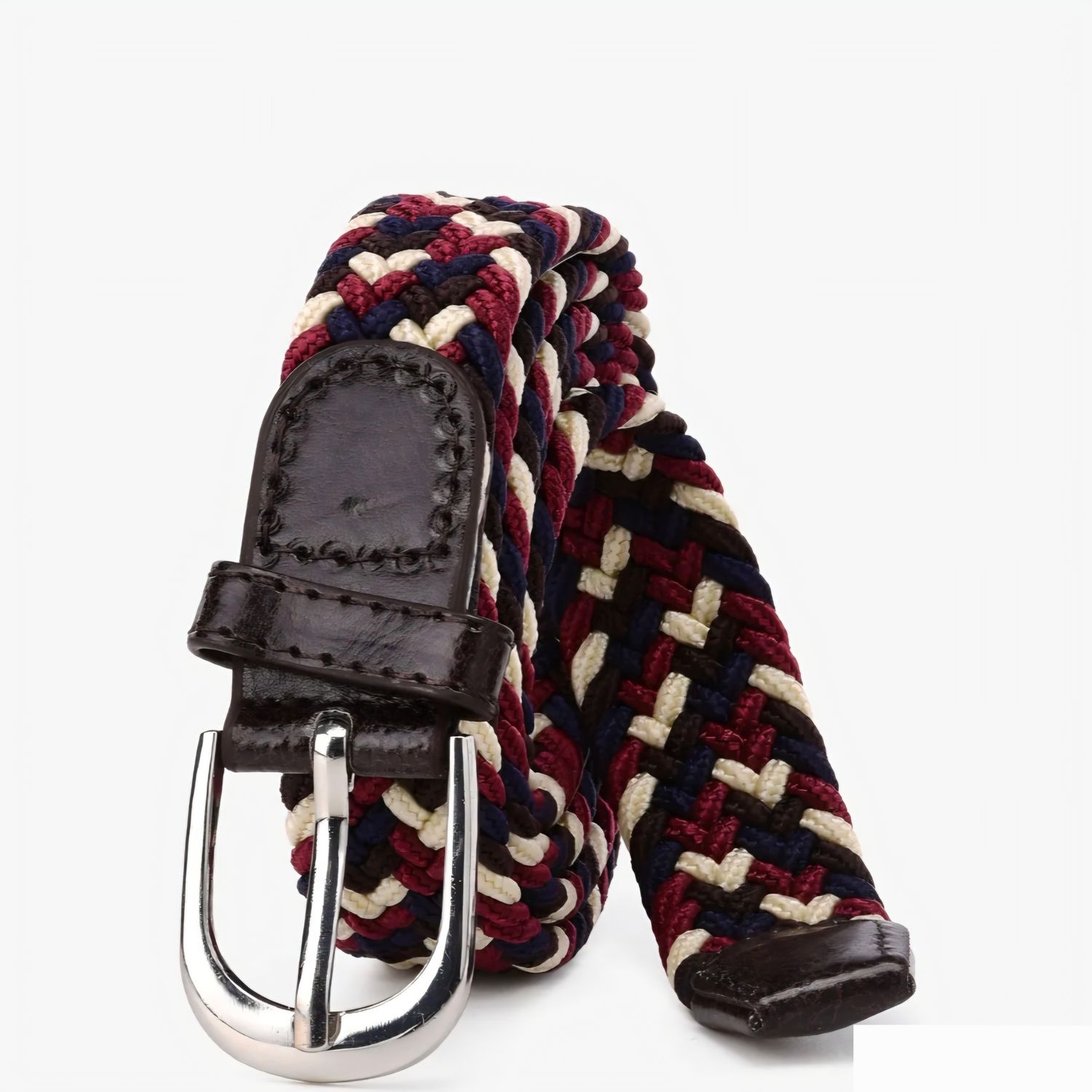 Elastic Braided Multi Bordeaux Riem - 90cm