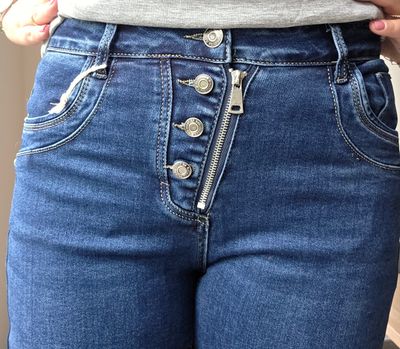 Karostar Buttoned Zipper Straight Leg Jeans - 80cm Karostar Buttoned Zipper Straight Leg Jeans - 80cm