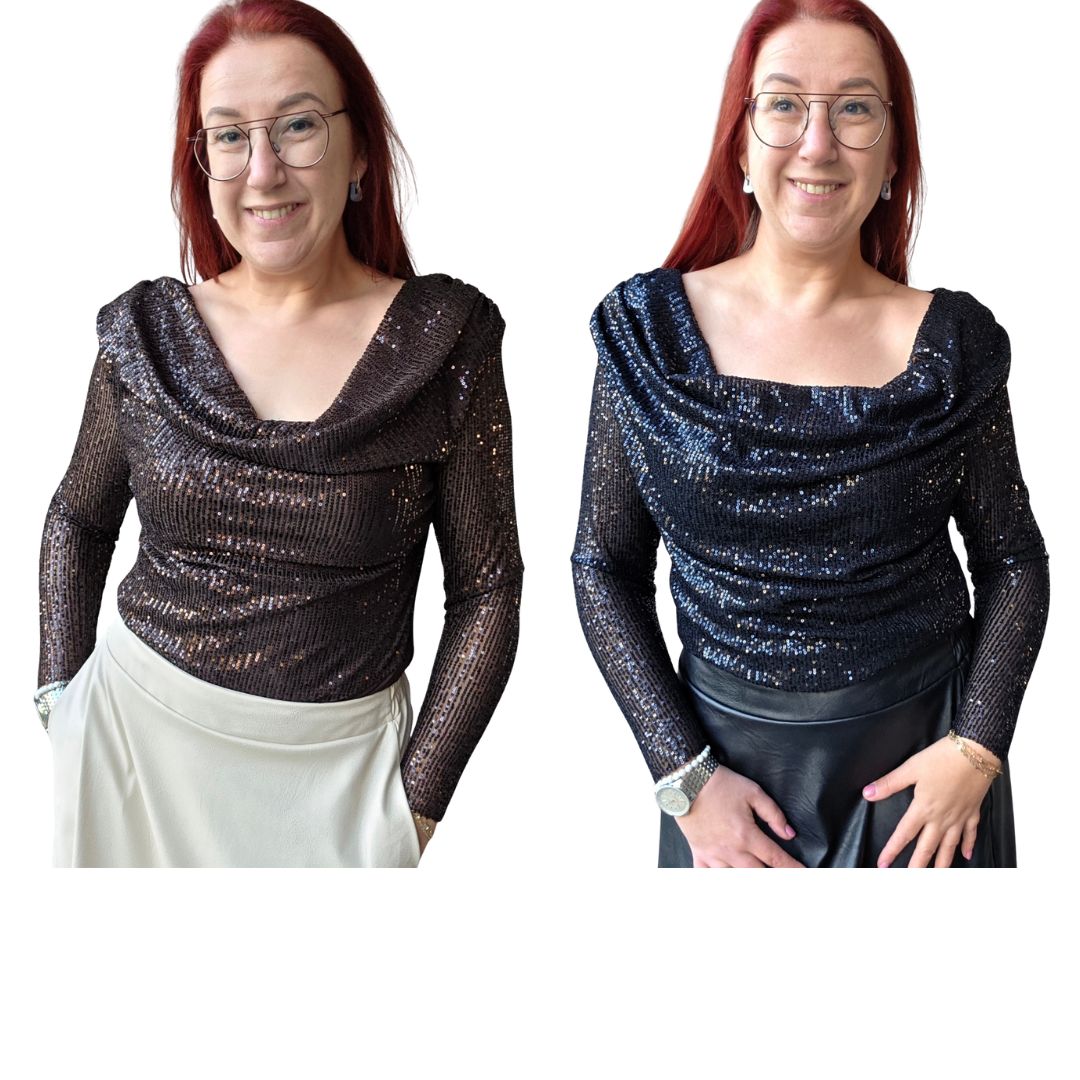 Body Brinde - pailetten met waterval uitsnijding