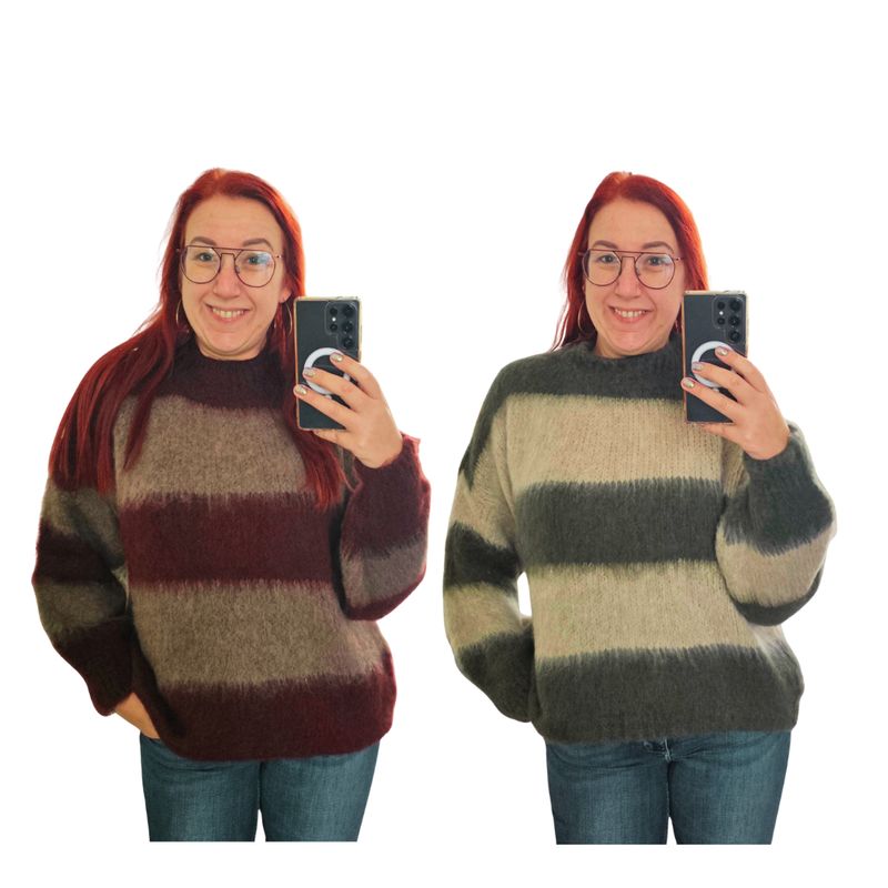 Trui Katja - ultra zachte in trendy strepen Trui Katja - ultra zachte in trendy strepen