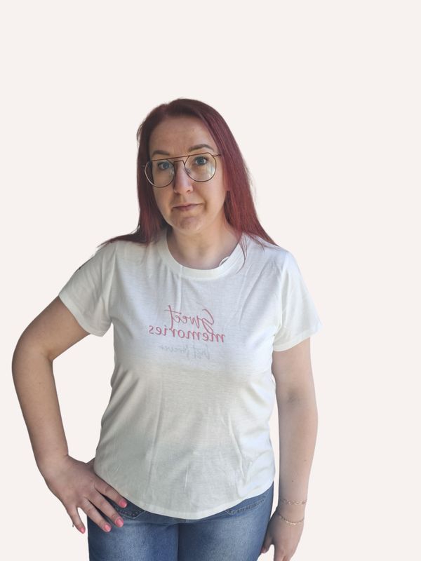 Shirt Vivi - basic katoen met sweet memories opdruk