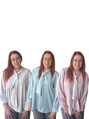 Hemd Julie - Satin look in pastel met strik