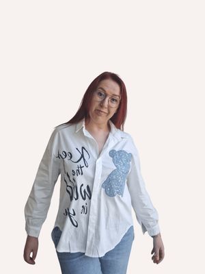 Hemd Bea - lang met quote en beer