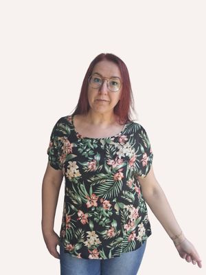 Shirt Lilou - luchtig in tropische print voor maatje meer