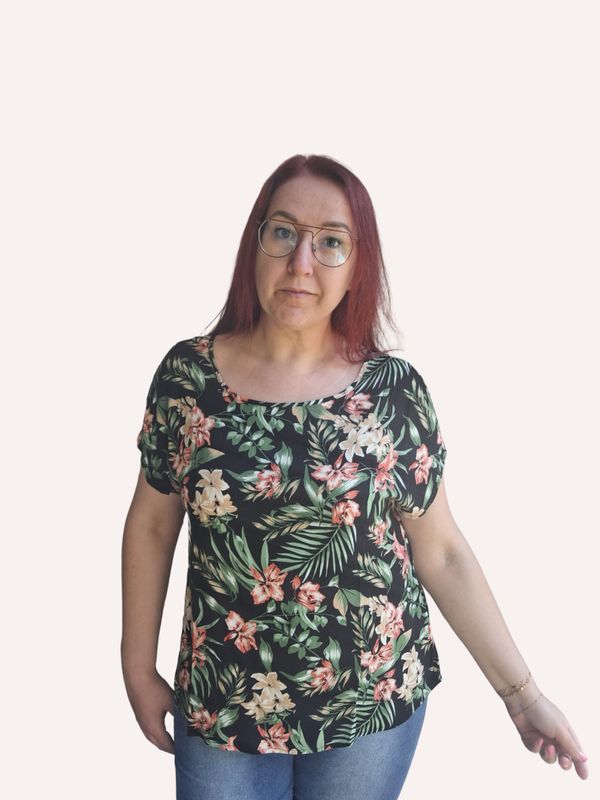 Shirt Lilou - luchtig in tropische print voor maatje meer