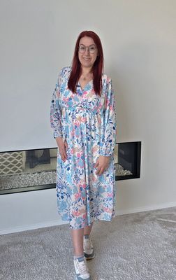 Jurk Belle - lang met bloemenprint