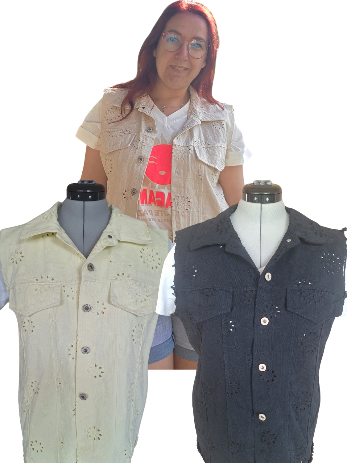 Gilet Anaïs - stoer in broderie Gilet Anaïs - stoer in broderie