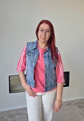 Gilet Kate - jeans met glitter indiaanse skullI