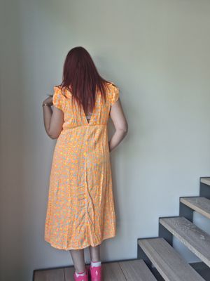 Jurk Roxanne - Long Panter with Ruffle Jurk