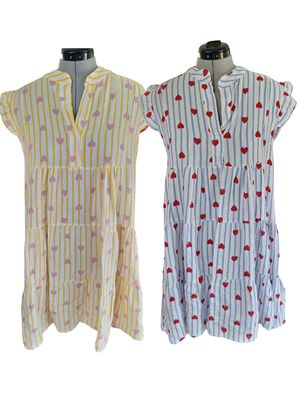 Short Hearts & Stripes Jurk