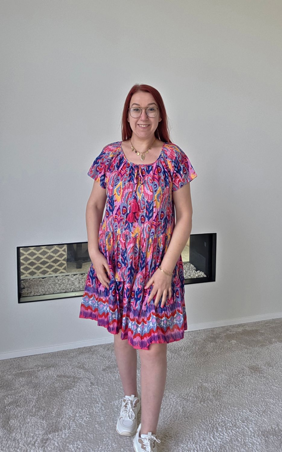 Jurk Lora - Short Wrinkled Color Bomb