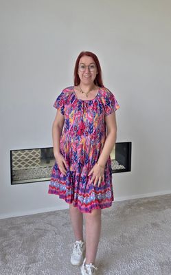 Short Wrinkled Color Bomb Jurk