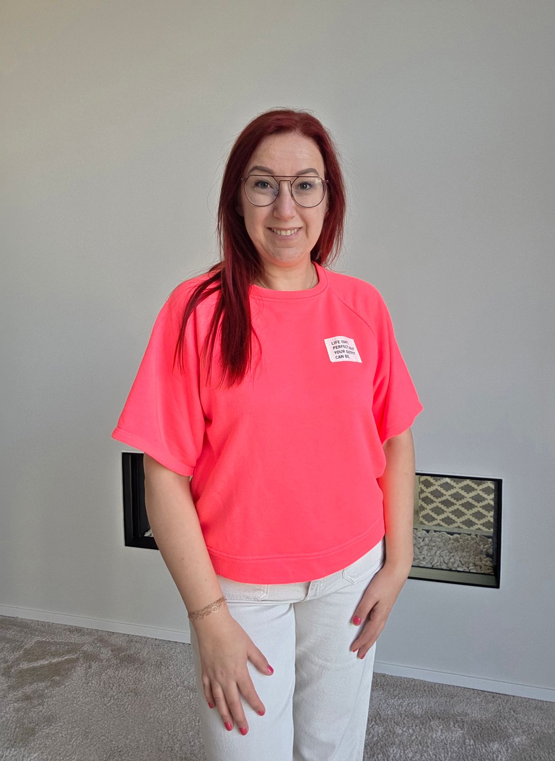 Sweatshirt Noor - fluo met perfect label
