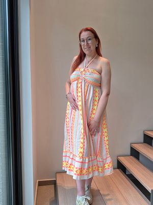 Jurk Marthe - strapless met Aztec vibes