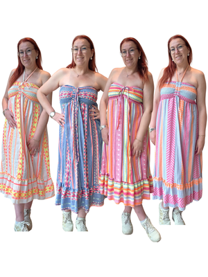 Jurk Marthe - strapless met Aztec vibes