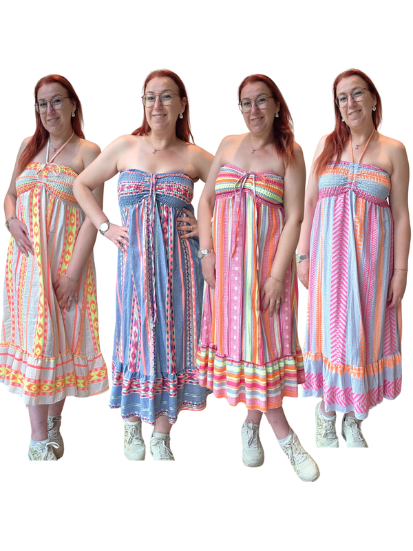 Jurk Marthe - strapless met Aztec vibes