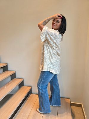 Top Erna - panter met ruffle