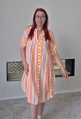 Jurk Ziva - driekwart mouw met Aztec vibes