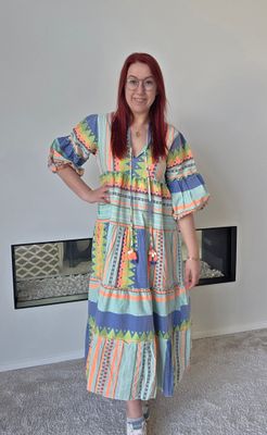 Jurk Azira - dikkere kwaliteit met Aztec print