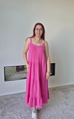 Jurk Larissa - Tetra stof met spaghetti bandjes