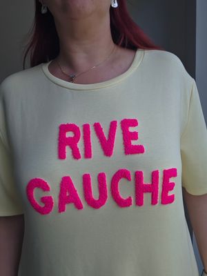 Sweater Dress Rive - sweater stof met Rive Gauche opdruk