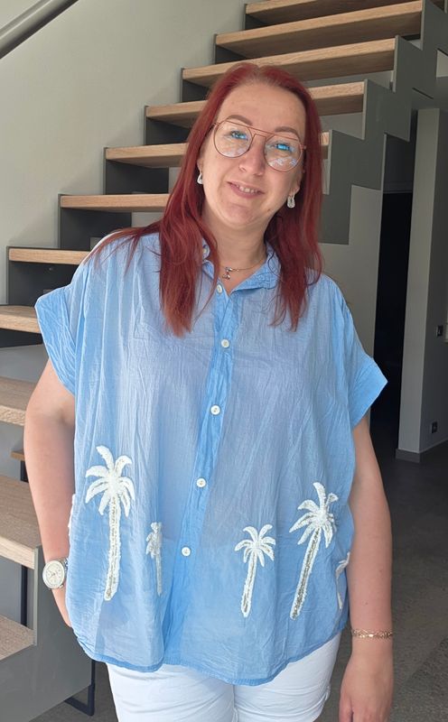 Bree - Breezy Blue Palm Hemd
