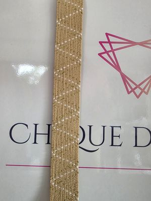 Elastic ZigZag Beige Wit Goud - 90cm