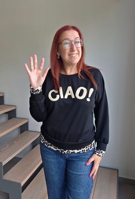 Sweater Bella - panter details met ciao opdruk