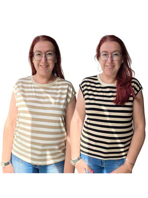 Shirt Alix - gestreept met goud detail